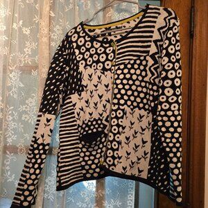 Gudrun Sjoden Cotton Sweater. Black and White. Size L. $65